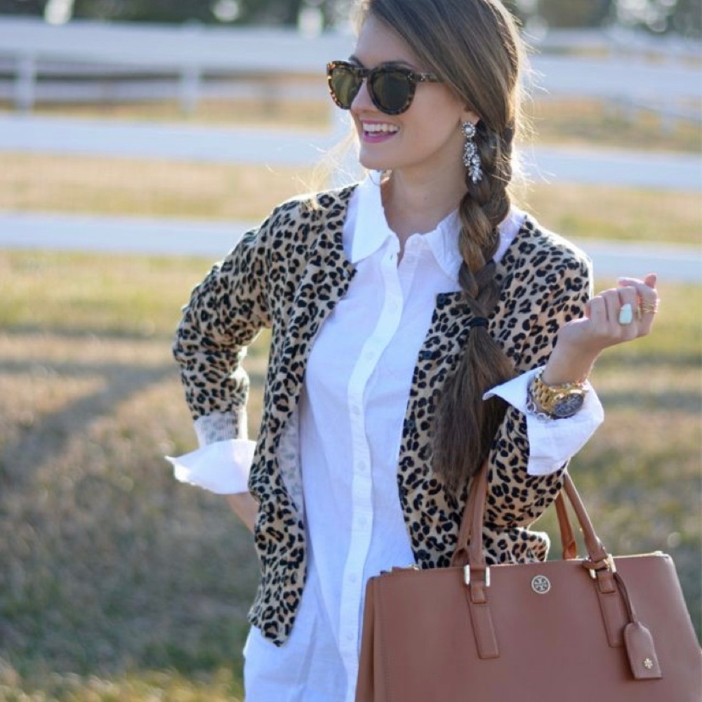 GAP Preloved Leopard Cardigan XL Women’s Long Sleeve Sweater